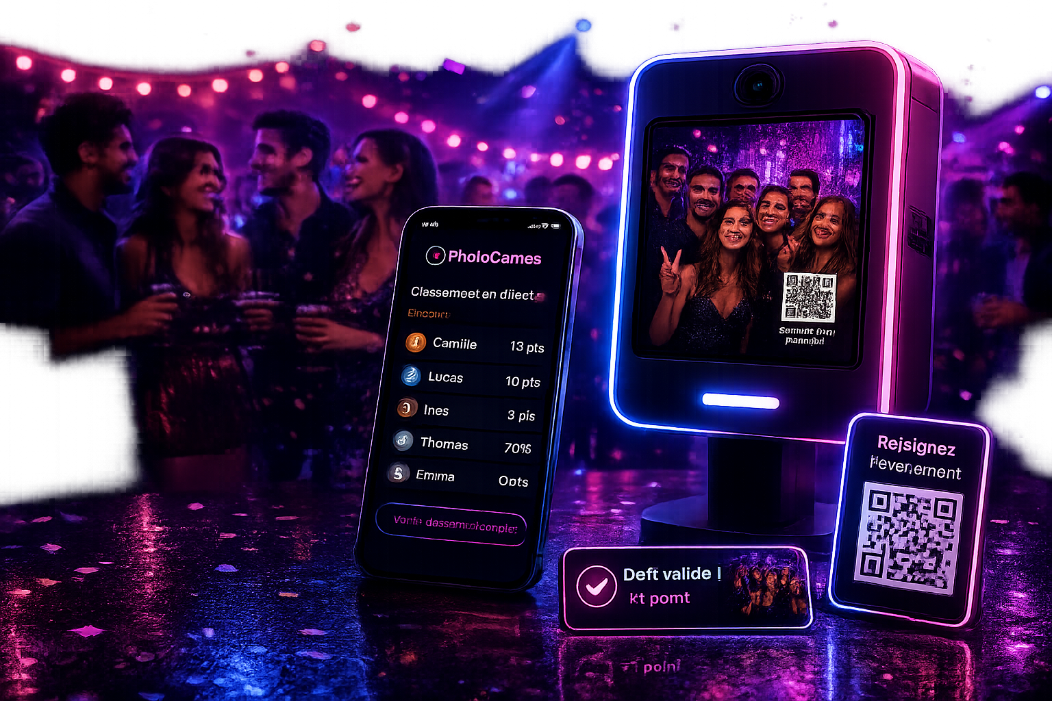 Photobooth PhotoGames, QR code et classement en direct